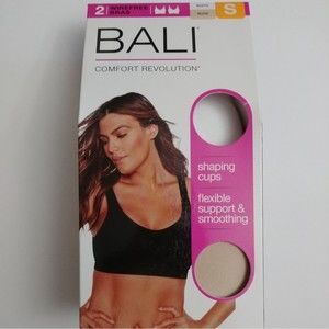 Bali Women's Comfort Revolution Wireless Shaping Bra, 2 Pack White/Nude S